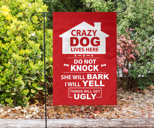 gift, dog, boston terrier, pet, yard, garden, flag, sign, funny