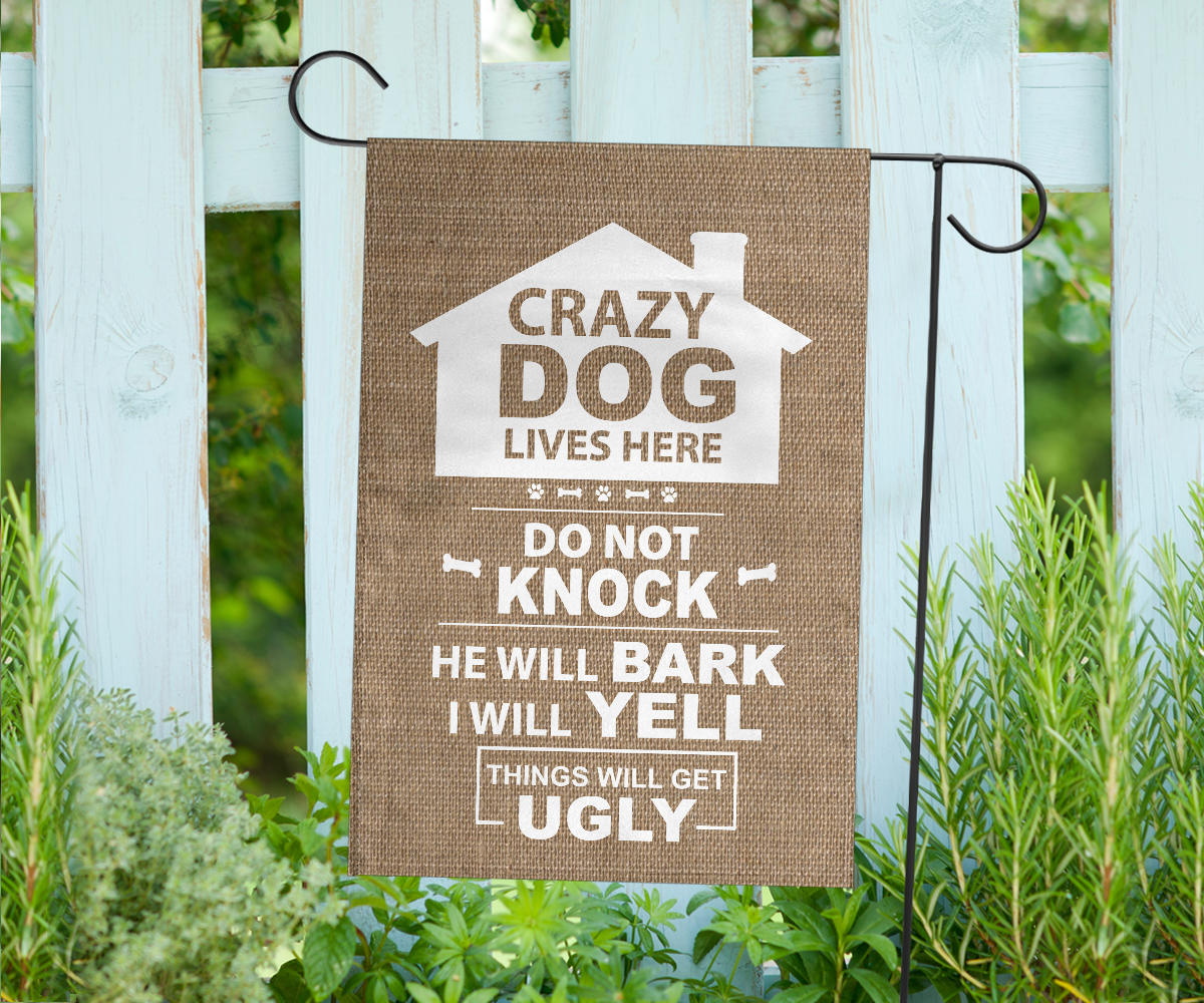 gift, dog, boston terrier, pet, yard, garden, flag, sign, funny