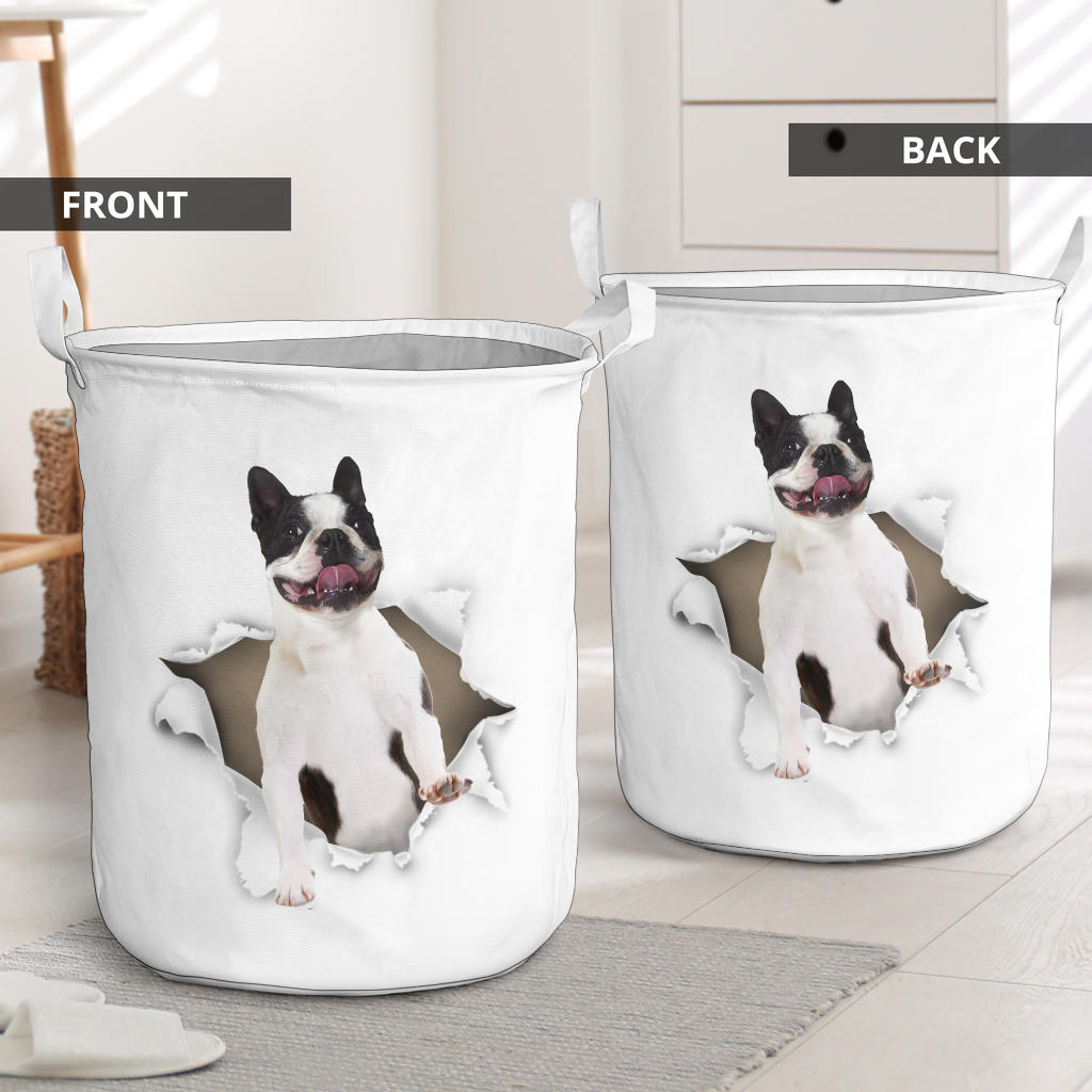 Boston Terrier, laundry, basket, gift, gifts