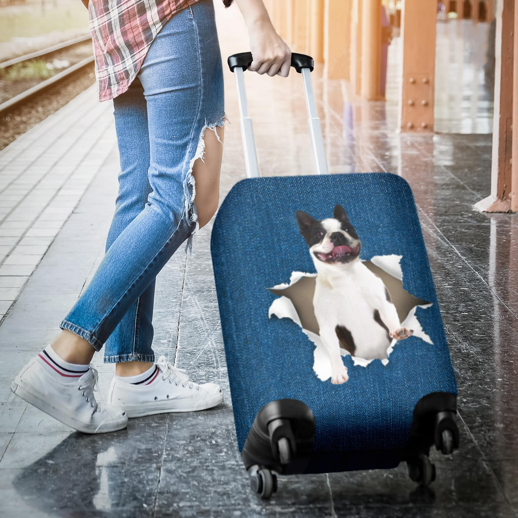 Boston Terrier, luggage, suit case, cover, travel, flight, airline, gift, gifts