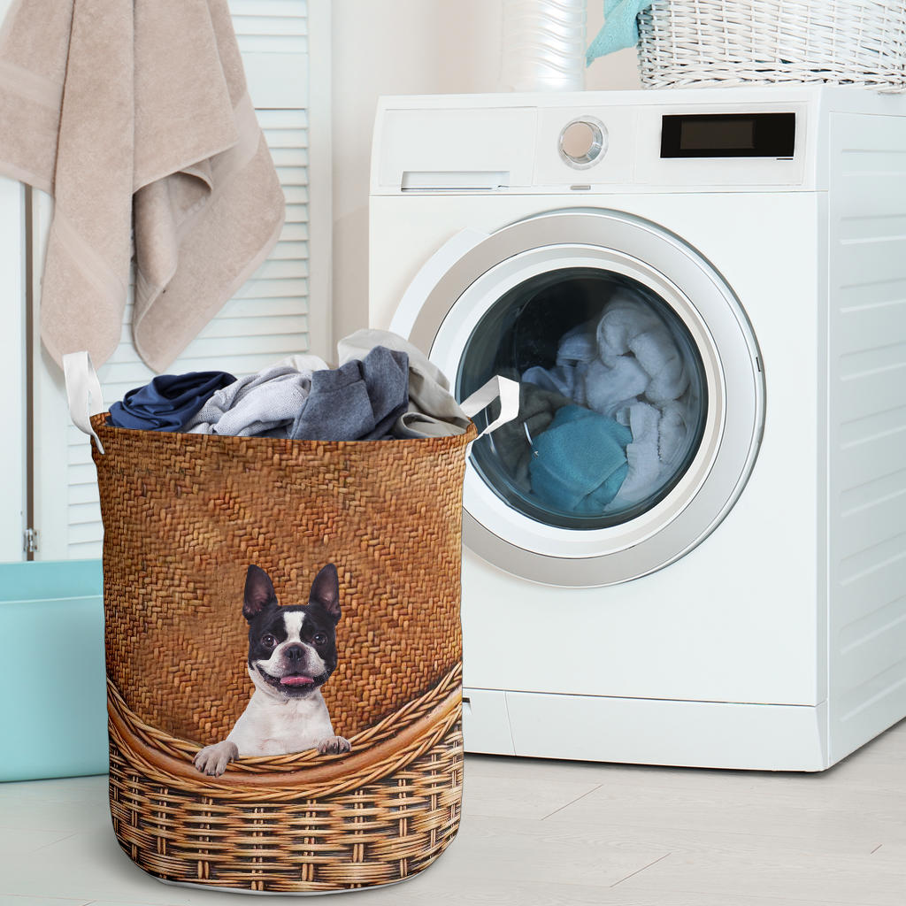 Boston Terrier, laundry, basket, gift, gifts