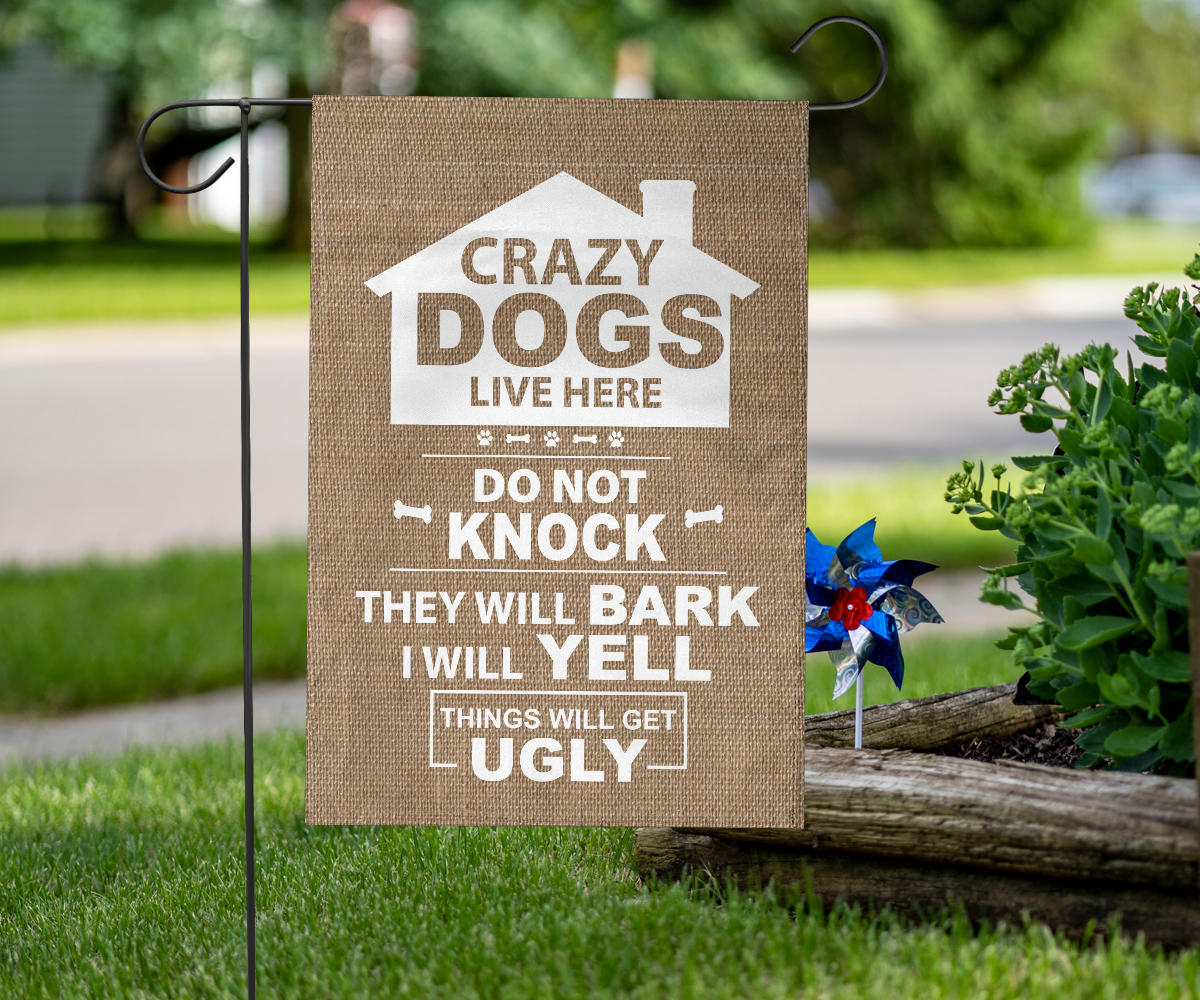 gift, dog, boston terrier, pet, yard, garden, flag, sign, funny