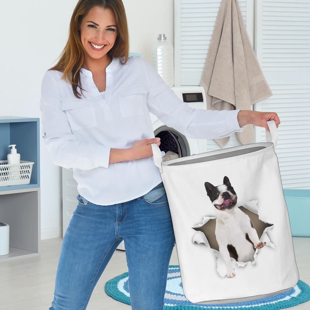 Boston Terrier, laundry, basket, gift, gifts