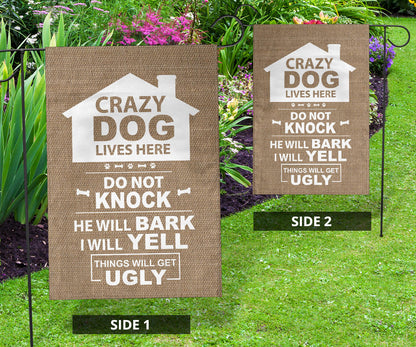 Single Male Dog - Burlap Yard Flag