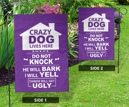 Single Male Dog - Purple Yard Flag