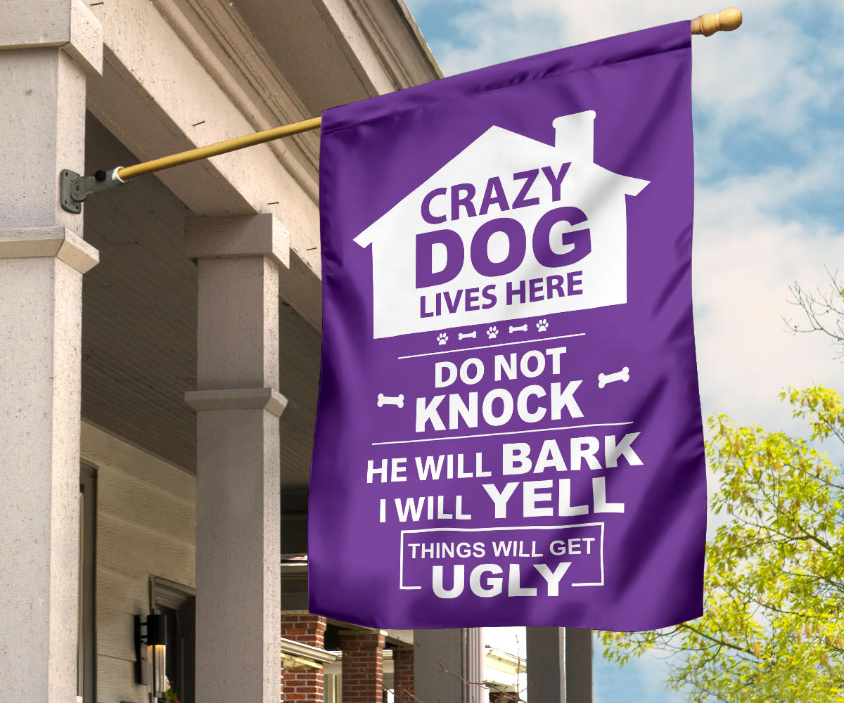 Single Male Dog - Purple Yard Flag