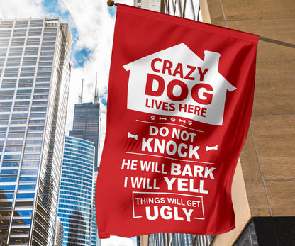 Single Male Dog - Red Yard Flag