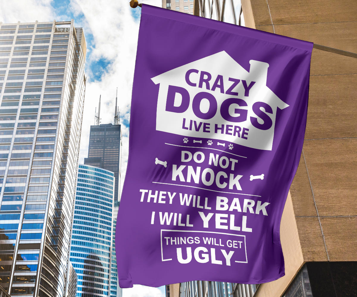 Multiple Dogs - Purple Yard Flag