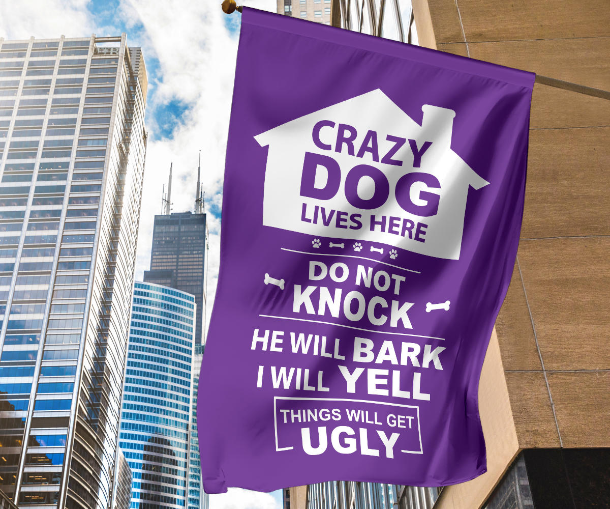 Single Male Dog - Purple Yard Flag