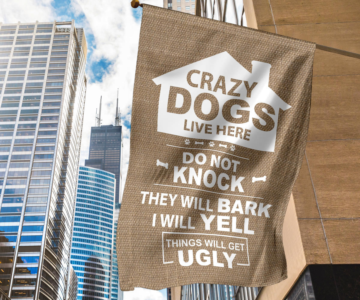 Multiple Dogs - Burlap Yard Flag