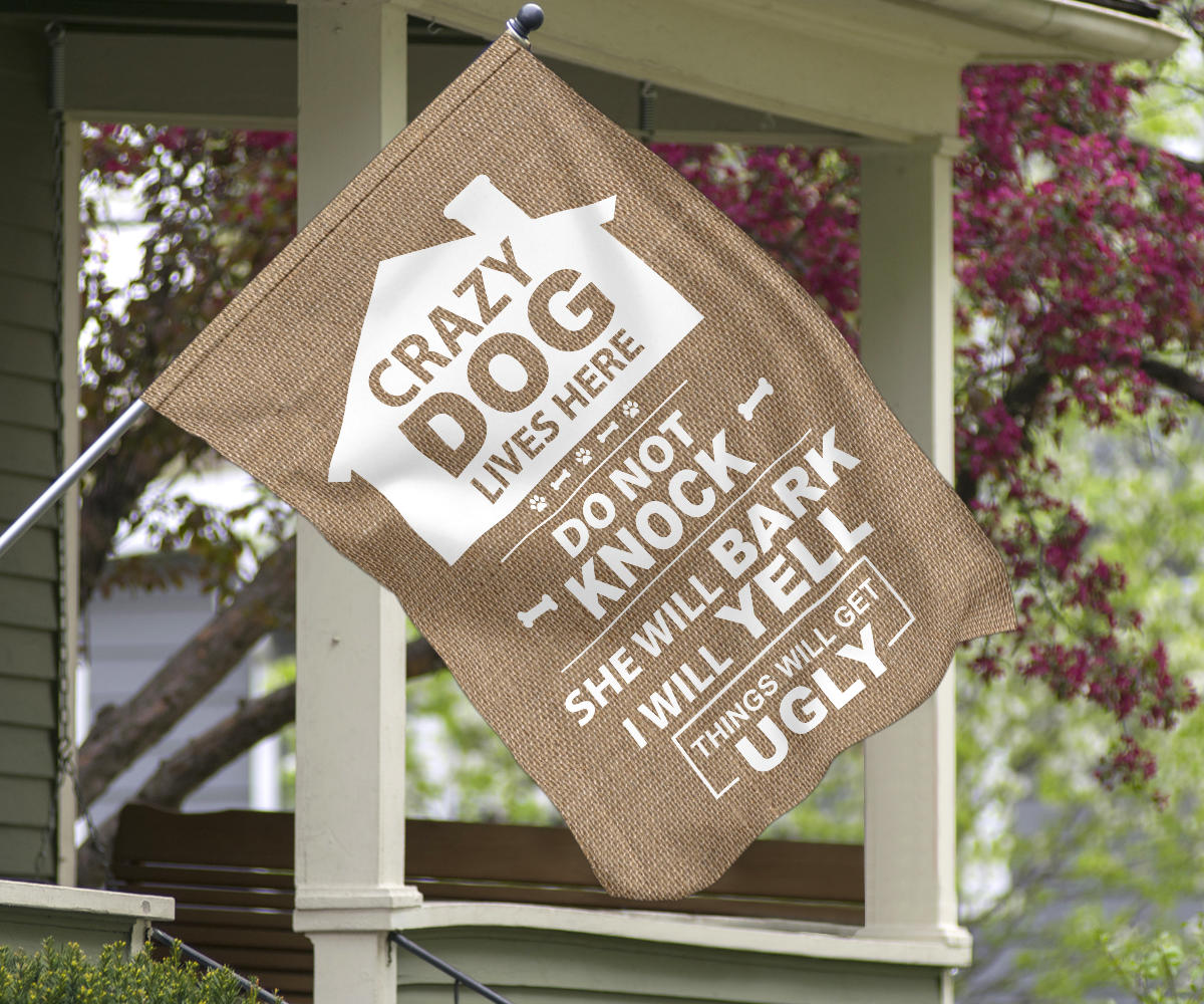 Single Female Dog - Burlap Yard Flag