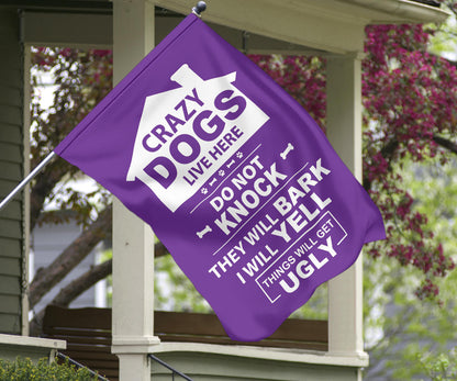 Multiple Dogs - Purple Yard Flag