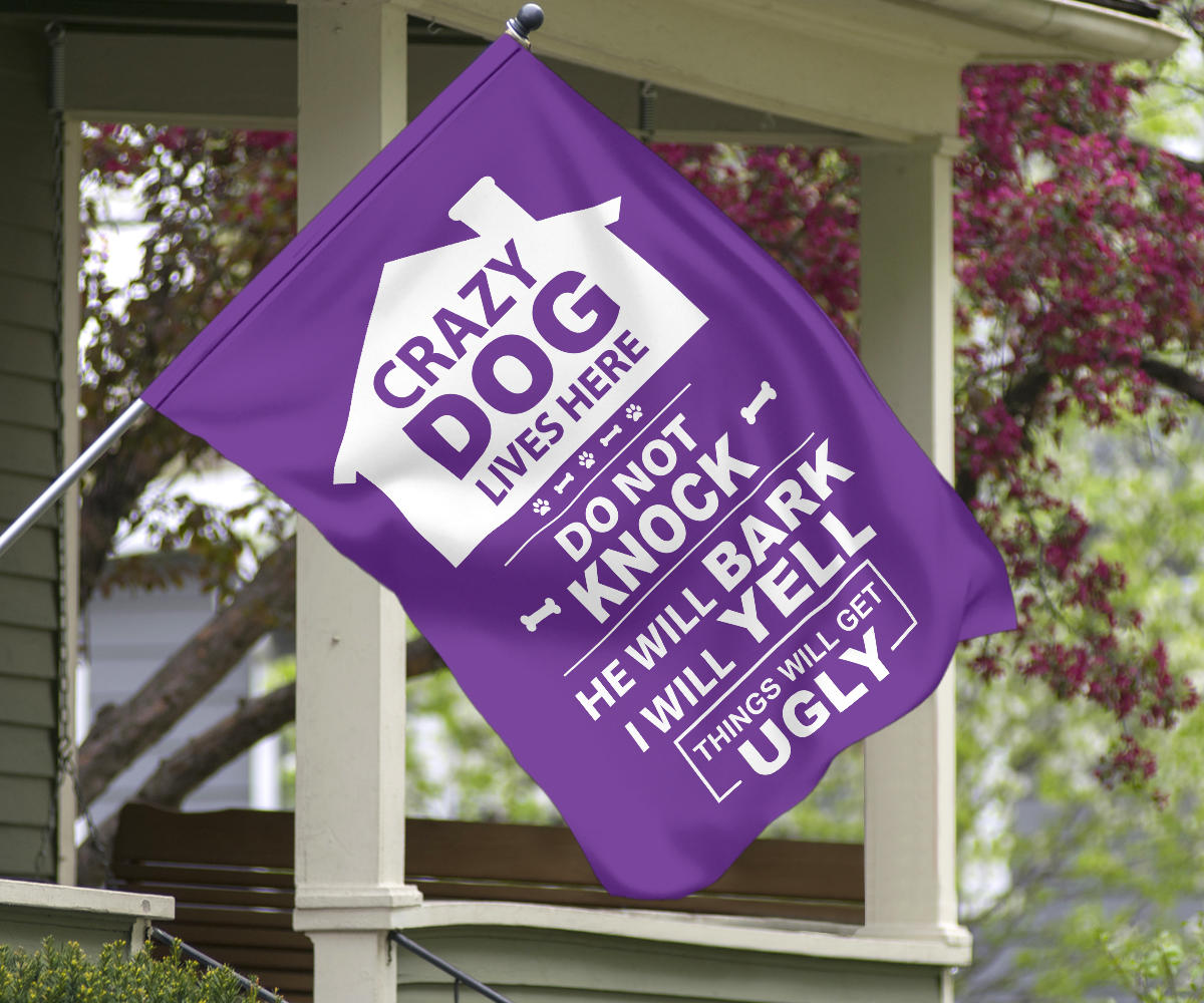 Single Male Dog - Purple Yard Flag