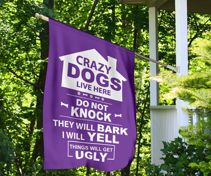 Multiple Dogs - Purple Yard Flag