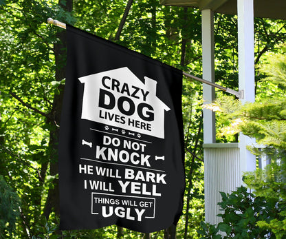 Single Male Dog - Black Yard Flag