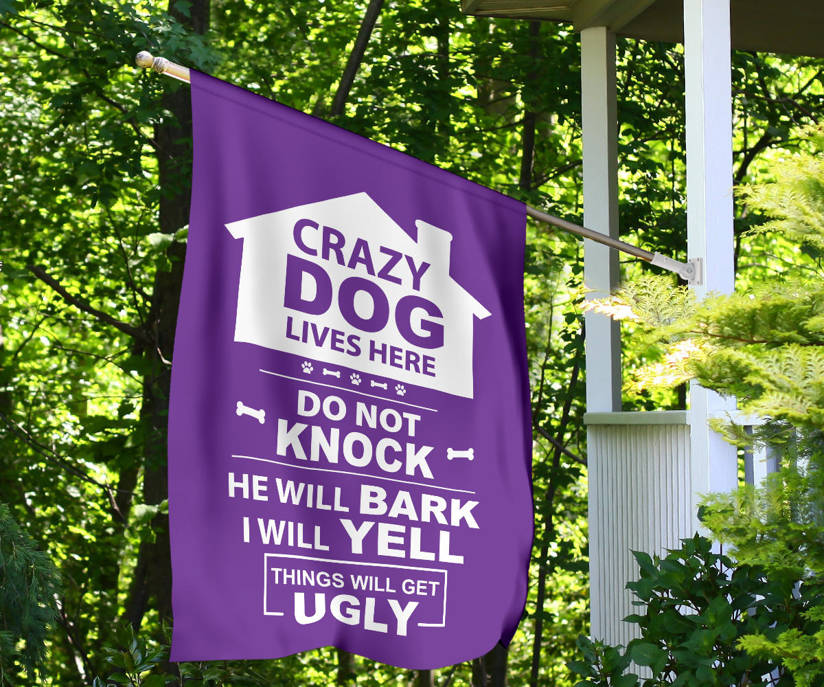 Single Male Dog - Purple Yard Flag