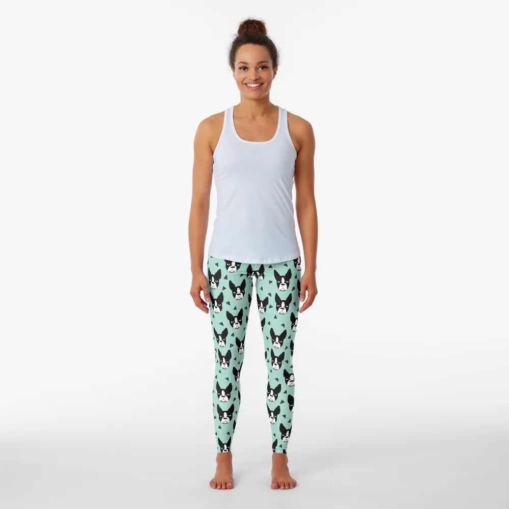 boston terrier, leggings, yoga, pants, gift, gifts