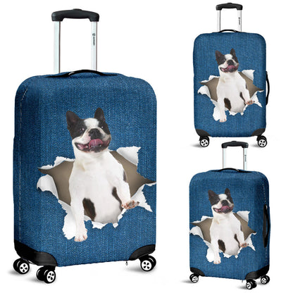 Boston Terrier, luggage, suit case, cover, travel, flight, airline, gift, gifts