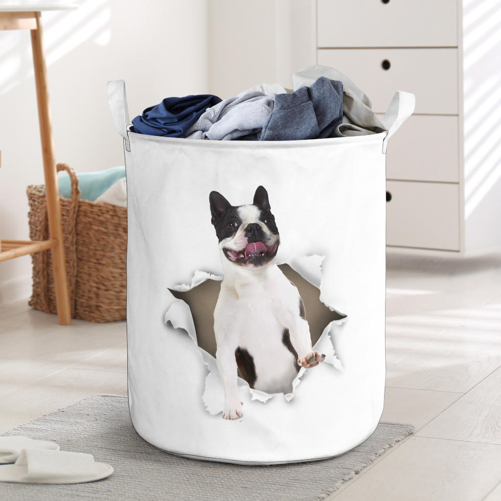 Boston Terrier, laundry, basket, gift, gifts