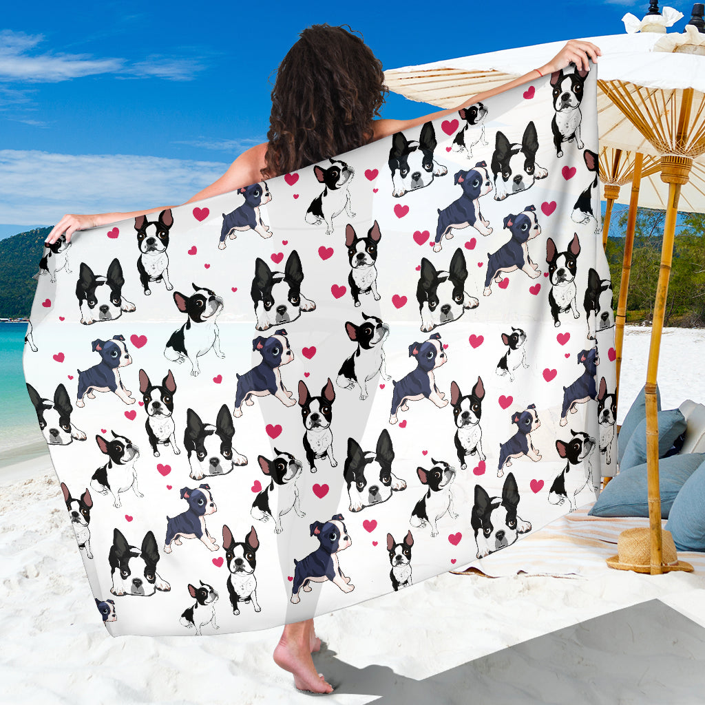 Boston Terrier, sarong, blanket, beach, gift, gifts