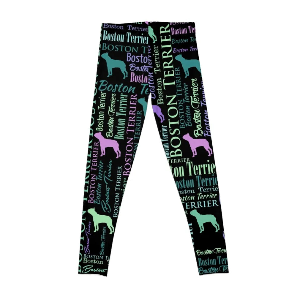 boston terrier, leggings, yoga, pants, gift, gifts