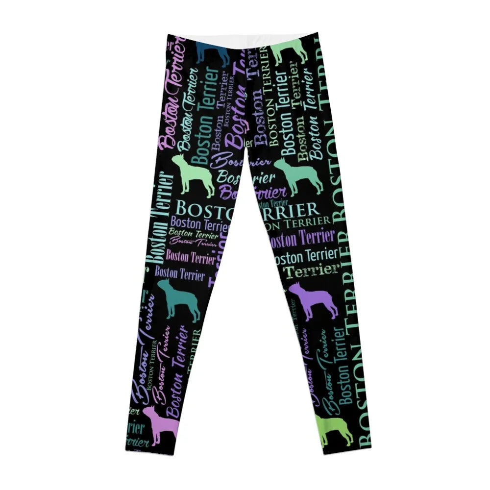 boston terrier, leggings, yoga, pants, gift, gifts